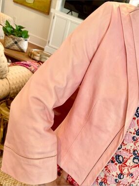 Lafayette 148 Womens Pink Leather Jacket